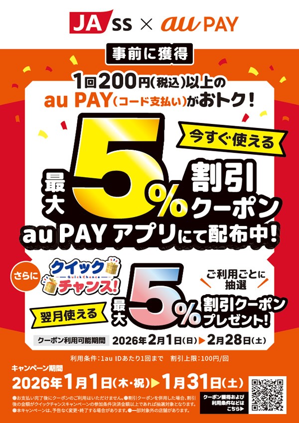 au PAYキャンペーン開催！（1月1日～1月31日）